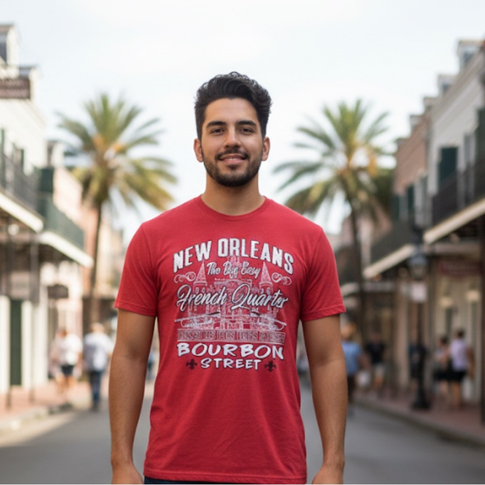 Gildan Red New Orleans Graphic Tee